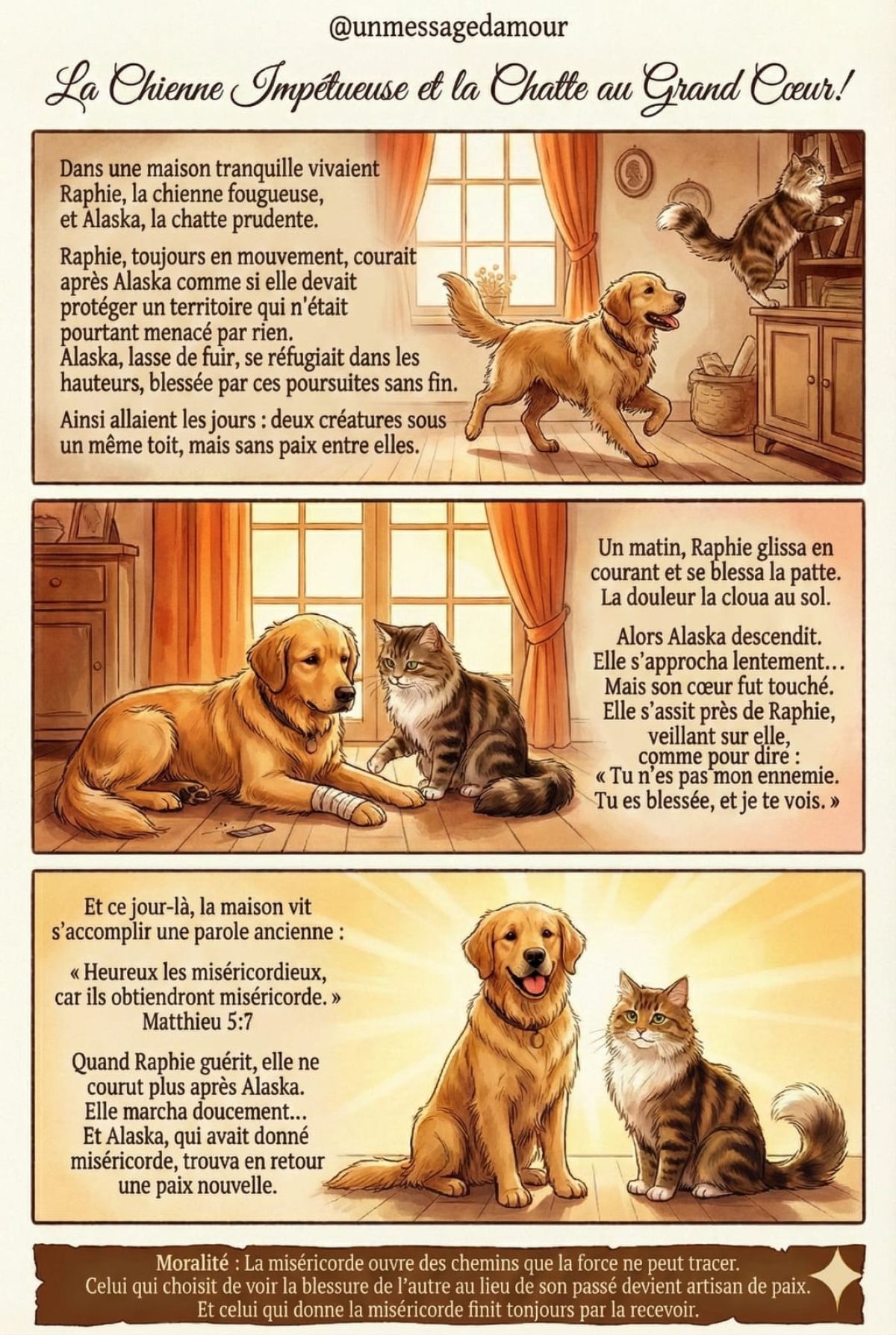 La Chienne Impétueuse et la Chatte au Grand Cœur