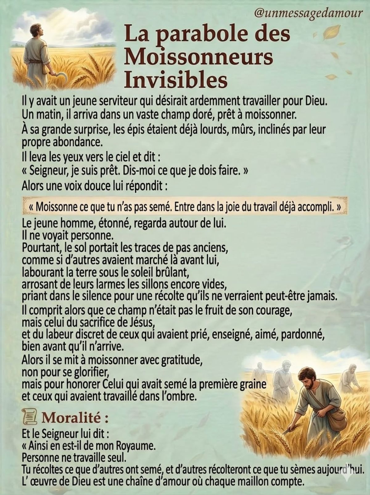La parabole des Moissonneurs Invisibles