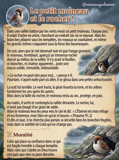 Le petit moineau et le rocher!